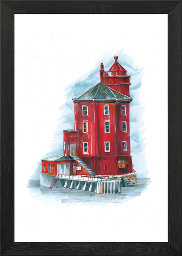 Roter leuchtturm skizze - roter,