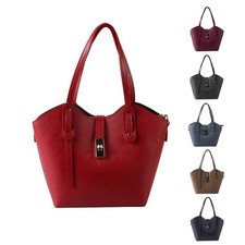 ITALy DAMEN LEDER TASCHE Business Shopper Umhängetasche Tote Bag Schultertasche