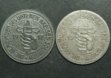 NOTGELD: 50 Pfennig 1917, Zink & Eisen. "HAND & SCHWERT". KREIS SOLINGEN.