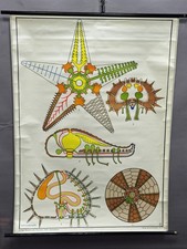 Wandbild Kunst Rollbar Wandkarte Poster Tier Seestern Seeigel Maritime Deko