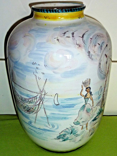 Ulmer keramik majolika vase - ulmer,