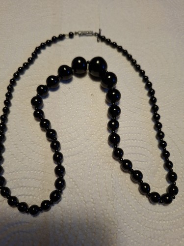 Schwarze onyx perlenkette - onyx,