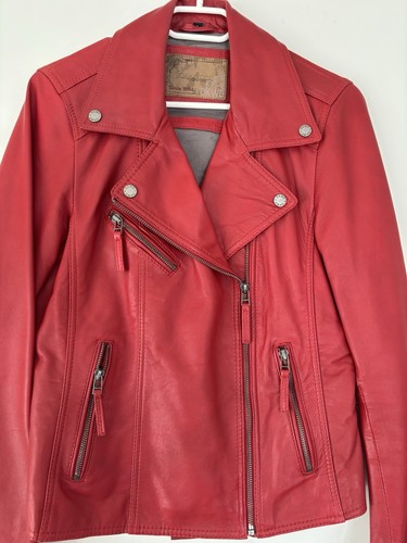 Rote oakwood bike lederjacke - rote,