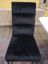 Esszimmerstühle 6er Set  in schwarzem Kunstleder, gebraucht