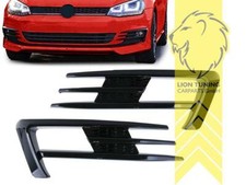 Rahmen Gitter Set für Nebelscheinwerfer für VW Golf 7 schwarz glänzend GTI Optik