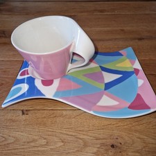 Villeroy & Boch New Wave Fashionista Rosa Cappuccinotasse mit Untertasse