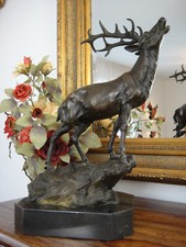 Statue Hirsch Bronze + Marmor