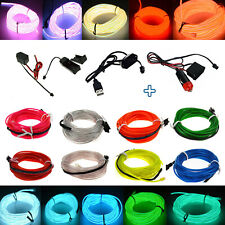 2M 3M 5M LED Neon Glow EL Draht Licht Seil Auto Party Dekor 3V 5V 12V Steuerung