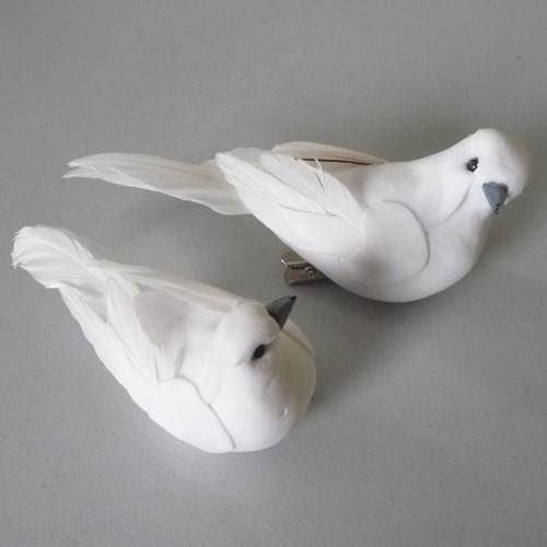 Deko vögel tauben weiss - 2x,