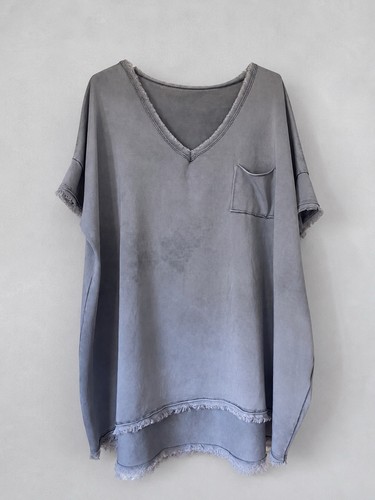 Damen shirt grau oversize - damen, t-shirt