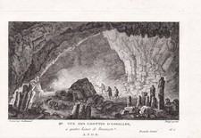 Grotte d'Osselle Besancon Doubs Bourgogne gravure estampe Kupferstich engraving
