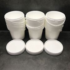 15 Stück Eimer mit Deckel 1,0 Liter weiss Kunststoffeimer leer lebensmittelecht