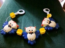 DDR Rassel Kette Eulen für Kinderwagen