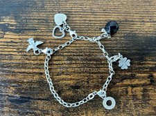 Silber Charm Armband 925er Silber Thomas Sabo Mit 5 Charm Anhängern 18 Cm Lang