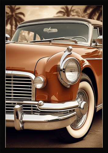 Lebendiger oldtimer gerahmtes - lebendiger,