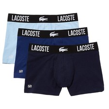 3er Pack Lacoste Trunk Kroko Logobund Unterhose Stretch Baumwolle Boxershorts