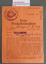 Oberlahnstein Dritte Reichskleiderkarte Stadt