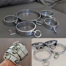 BDSM Metall Handschellen Fußfessel Halsband Bondage Sklave Fesseln Manschetten