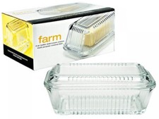 Edle Butterdose aus Glas mit Glasdeckel Transparent Butter