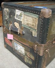 Überseekoffer Seemannskiste Truhe 50er Design USA Rarität Antiquität