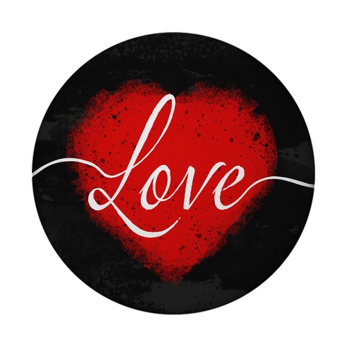 Love magnet rund - rund, herz