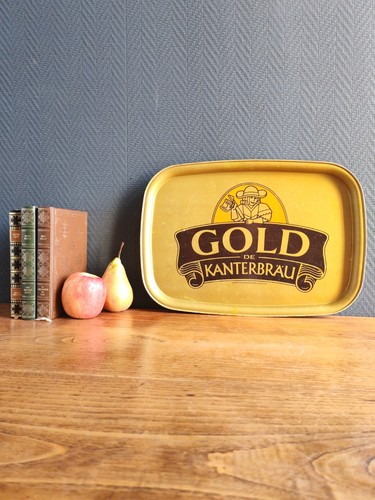 Vintage serviertablett gold - serviertablett, "gold