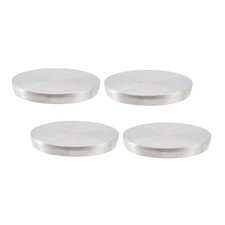 CAMAR Glasplatten Adapter für Tischbeine ø 80mm, Edelstahl Scheibe 4 Stück