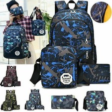 # 3er Schulranzen Set Schulrucksack Jungen Mädchen Schule Reise Schultertasche #