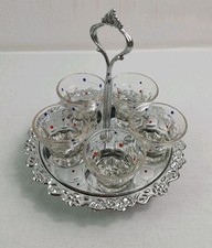 Schnapsgläser Pinnchen bunte Konfetti Punkte Art Déco 50er Jahre mit Rondelle 