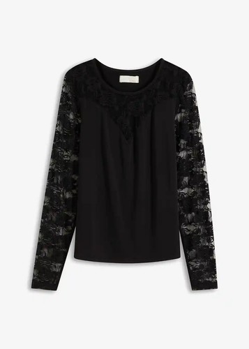 Langarmshirt mit spitze - mit, gr