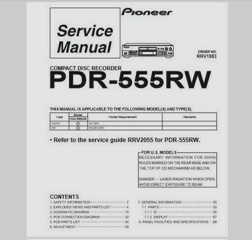 Pioneer pdr 555rw audio - audio, cd