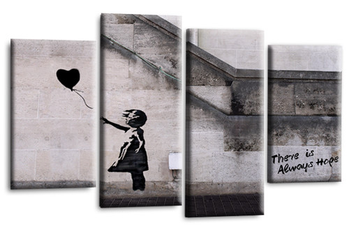 Banksy wandbild rot grau - banksy,