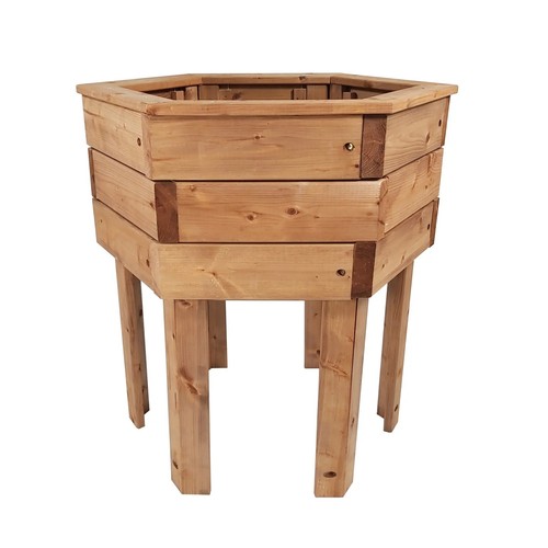Pflanzkasten aus holz 6eckig - aus,