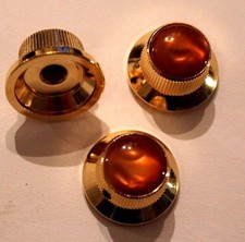 1 x TMG Custom Potiknopf Strat Knopf Hutknopf gold und braun MOP hat knob 