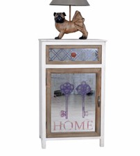 Badschrank Landhausstil Spiegelschrank Shabby Schrank verspiegelt Nachtkonsole