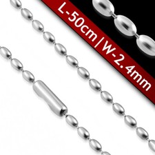 Edelstahl Halskette 50cm unisex Army Kette 2,4mm Stainless st. chain y-cpi047