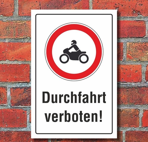 Schild durchfahrt verboten - schild,