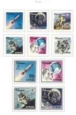 Ajman „ Eroberung des Weltraums “ Mi - Nr. 93 – 102 mit Block 8 je A+B postfr
