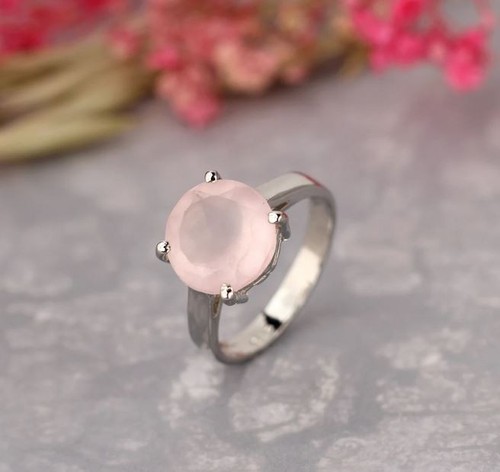 Natürlicher rosenquarz ring - natürlicher,