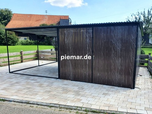 Blechgarage mit carport - blechgarage,