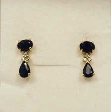 585 Gold Ohrstecker Saphire &