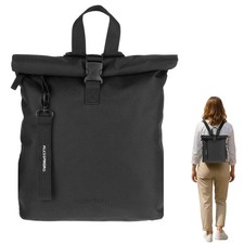 Rucksack klein Damen Handtaschenrucksack Damenrucksack Mila 4293 Schwarz + Etui