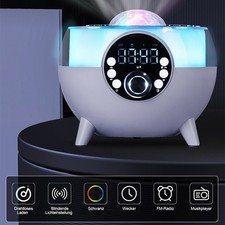 Bluetooth Lautsprecher Wireless Ladegerät RGB LED lampe Smart Wecker Nachtlicht