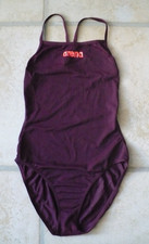 Arena Schwimmanzug Badeanzug, offener Rücken, aubergine, Größe 32