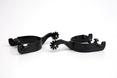 Black steel westernsporen - black,