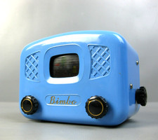 BIMBO Spieluhr-Fernseher Spieluhr mit Filmstreifen Pekalit Germany alt um 1950