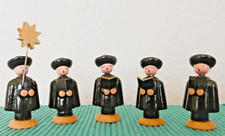 5 Kurrende Sänger mit Weihnachtsstern Erzgebirge  6 cm hoch fast Neu erhalten !