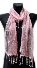 Umschlagtuch Halstuch Tuch Langschal Stola Fransen Dekorativ Spitze Blumen UNI