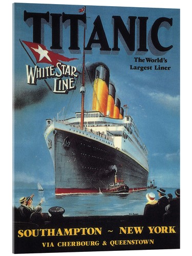 Acrylglasbild white star line - star,
