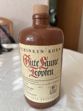 Steingut Flasche Schinken Korn Gute Laune Tropfen leer